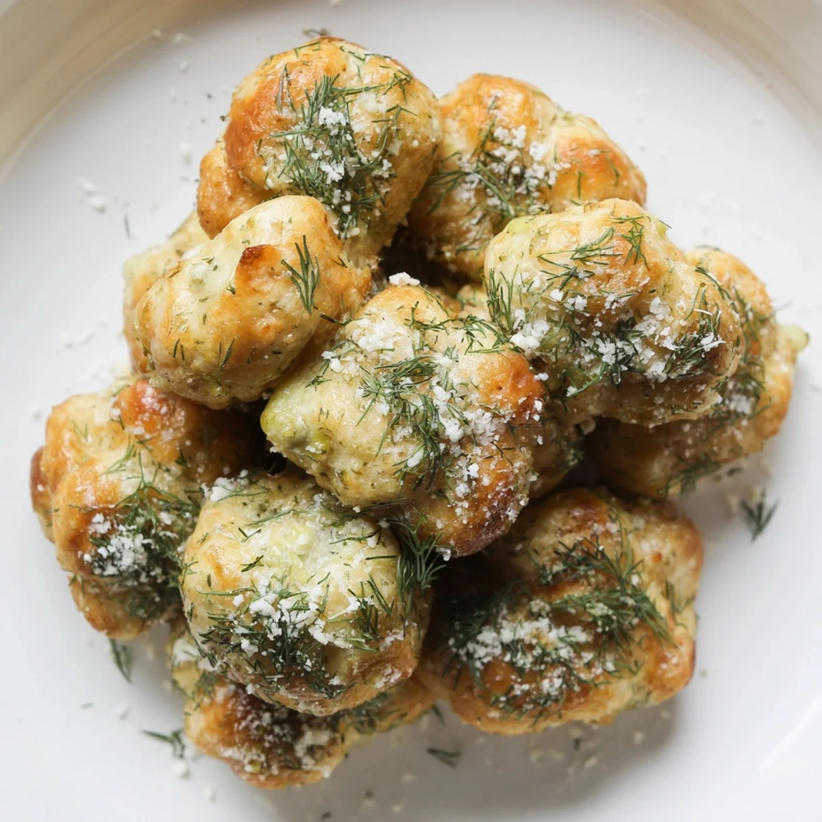 Golden, fluffy Monkey Bread Donuts with tangy dill pickles and ranch seasoning.  