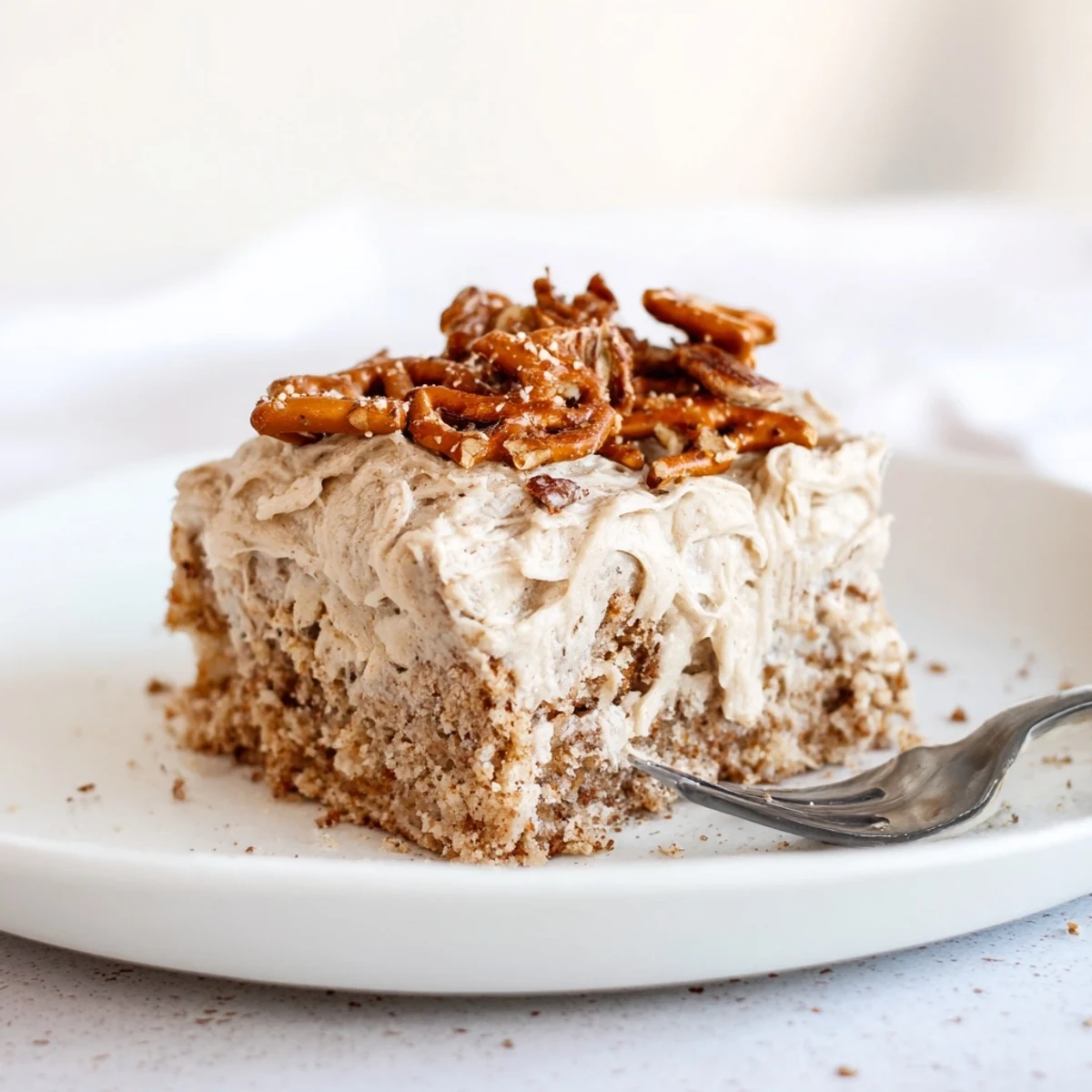 Delicious Root Beer Pretzel Cinnamon Sheet Cake served warm, ideal for dessert lovers.  