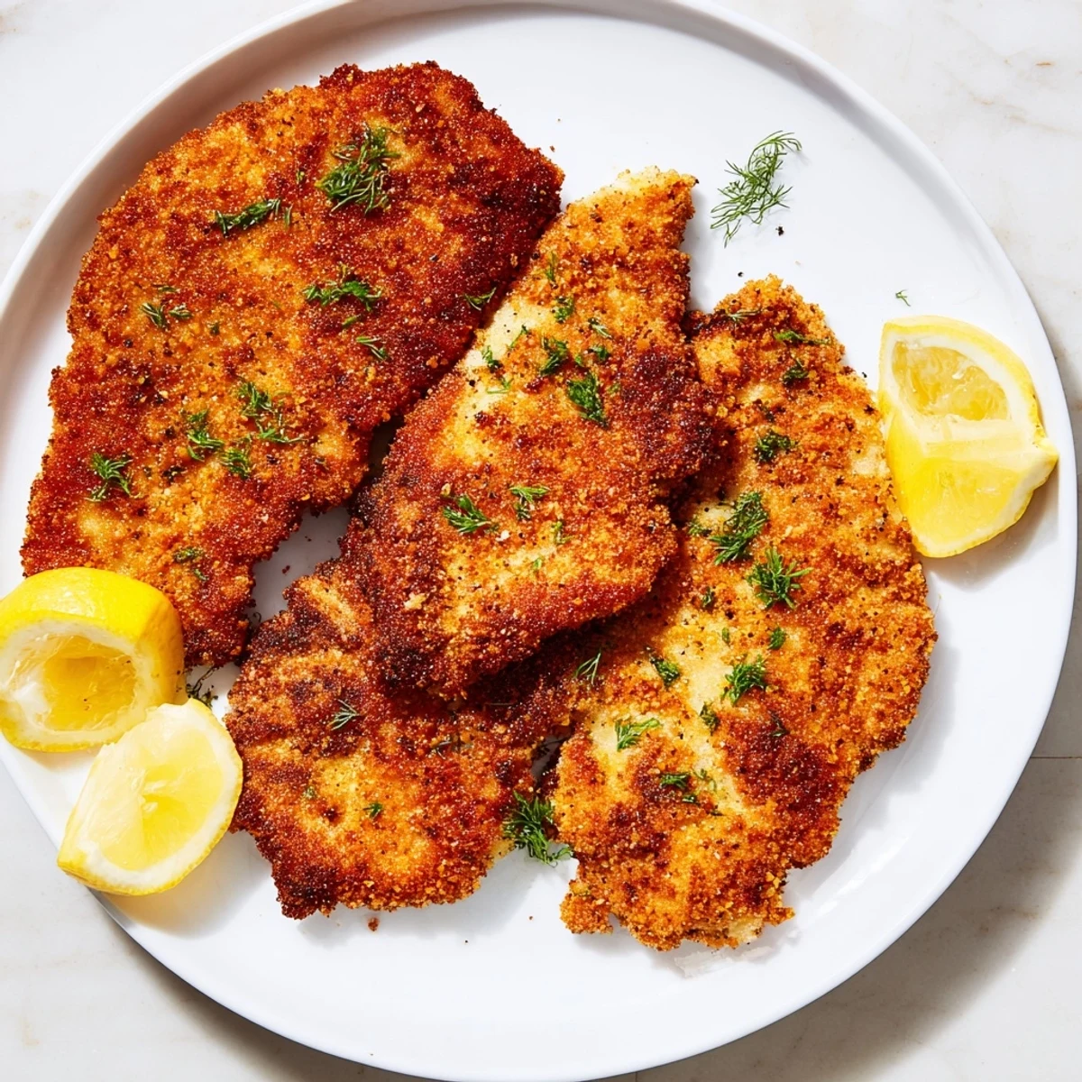 This recipe showcases perfectly pan-fried pickle-brined chicken cutlets, coated in a seasoned breadcrumb crust.