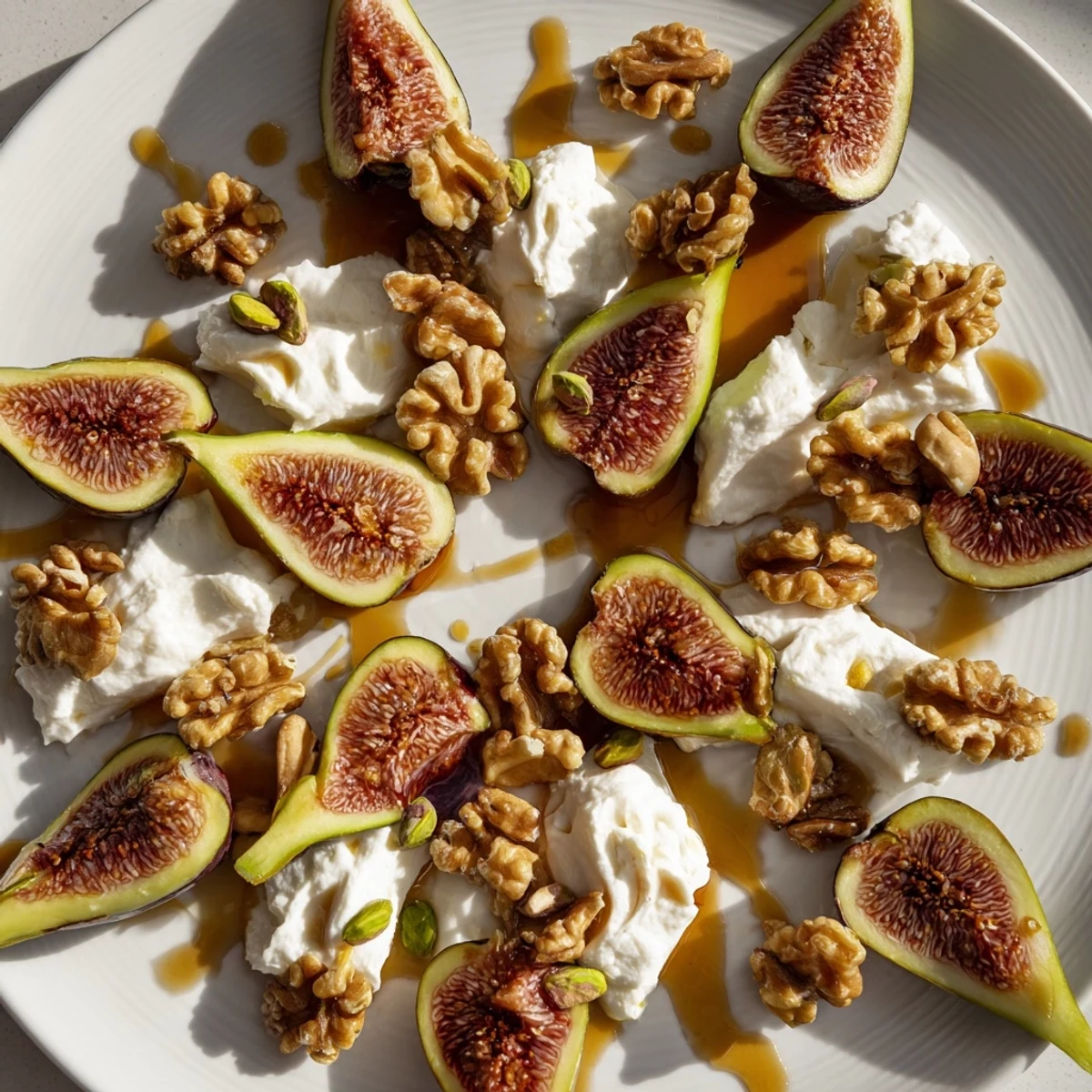 Vibrant Fig and Walnut Star Board with sweet figs, creamy vegan cheese, and crisp crackers, perfect for sharing.