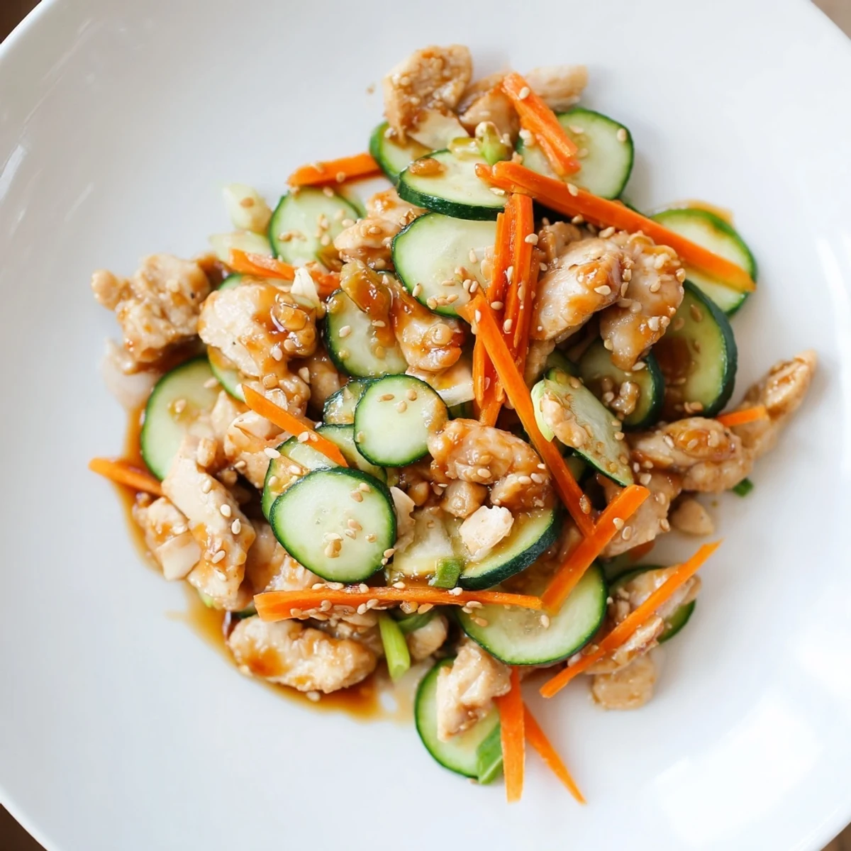 Shaker Chicken Salad loaded in a deli container, ready to shake for a zesty, Asian-inspired meal.