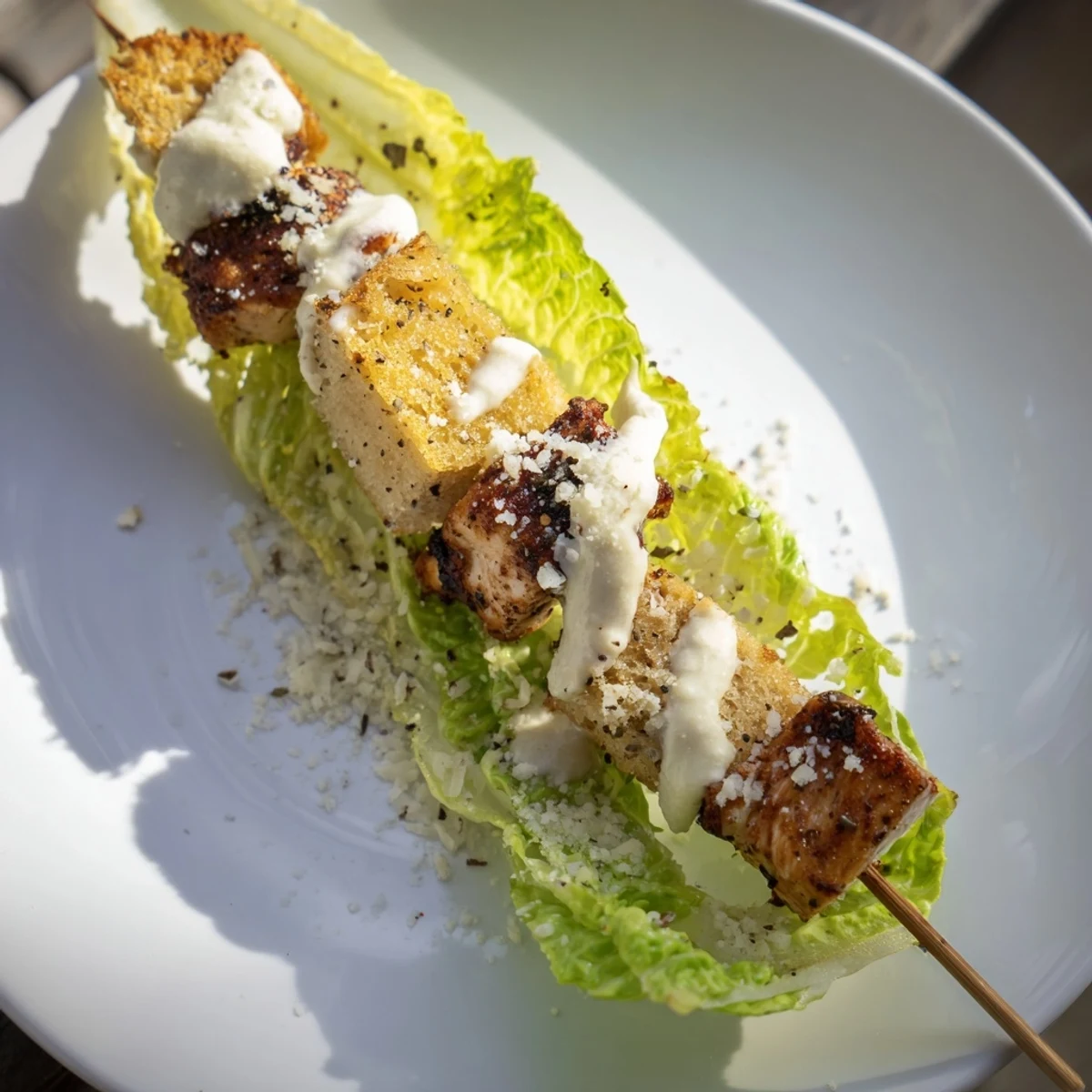 Chicken Caesar Salad Skewers
