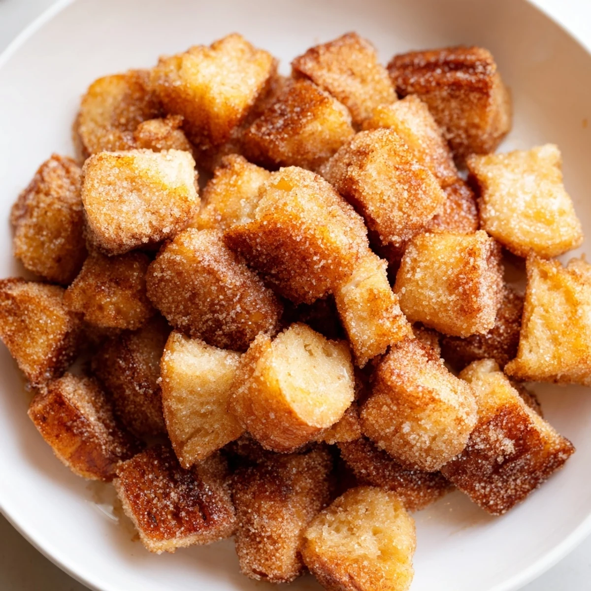 Golden-brown French Toast Cereal, crunchy and sweet, perfect for breakfast with milk and syrup.