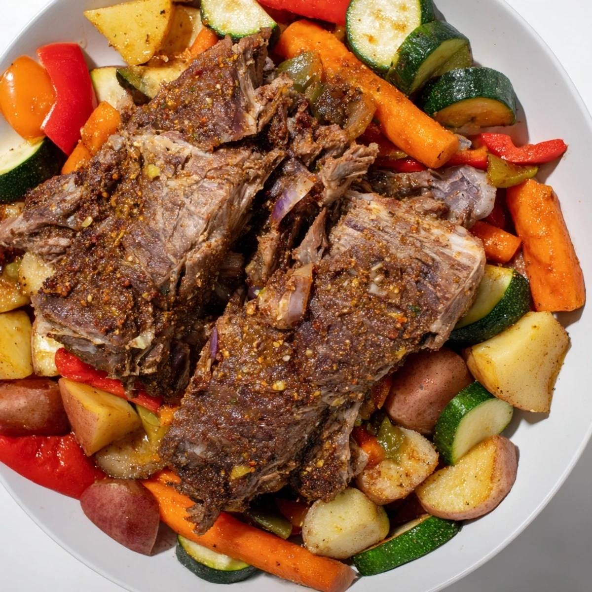 Juicy lamb and colorful vegetables create the delicious Jordanian Zarb, a Middle Eastern feast.