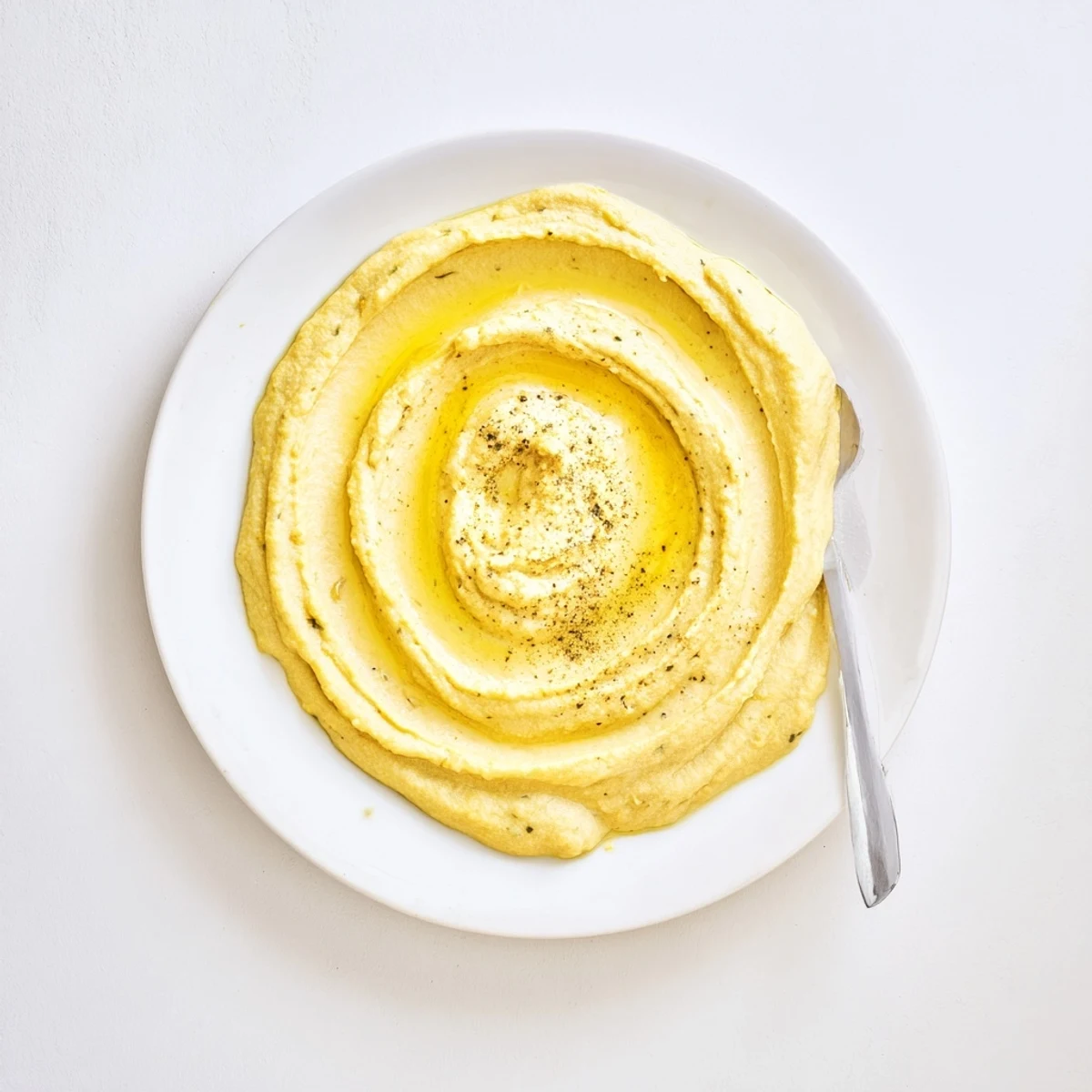 Smooth and rich Chickpea Curry Paste garnished with spices, perfect as a vegan dip or spread.