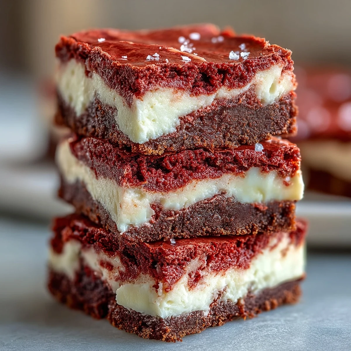 A single Red Velvet Cheesecake Brownie with a bite taken out, revealing fudgy texture and creamy swirls on a plate.
