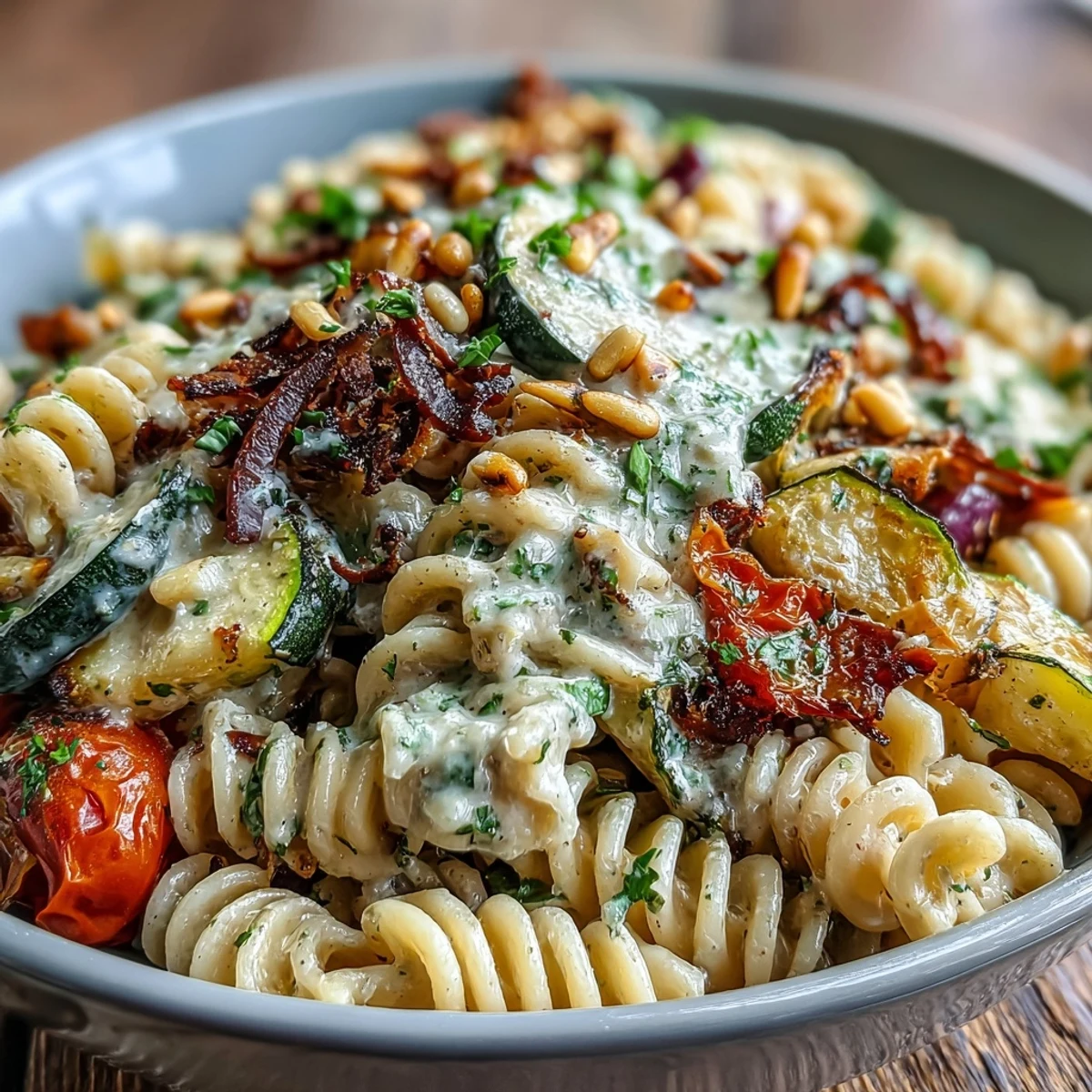 Whole wheat pasta tossed in a protein-packed cannellini bean sauce, loaded with caramelized roasted vegetables, ready in 45 minutes for a healthy weeknight meal.