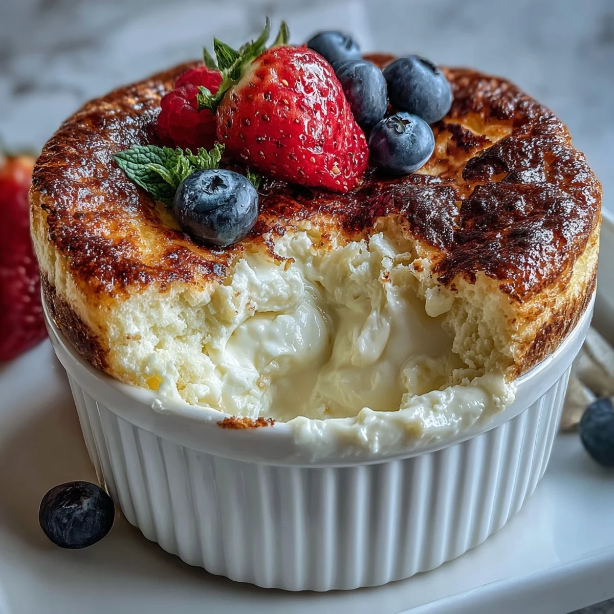 Baked Greek yogurt topped with fresh berries, a quick high-protein breakfast ready in under 35 minutes.  