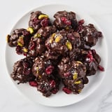 Golden clusters of Pistachio and Dried Cranberry Clusters, perfect for a sweet and nutty snack.