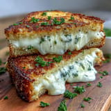 A warm, cheesy Croque Monsieur sandwich, perfectly grilled with rich flavor and texture.