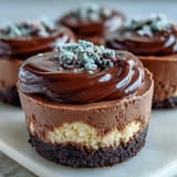 Rich, creamy Dubai Chocolate Cheesecake Cups with a cardamom-spiced biscuit crust.