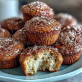 Tender, spiced Apple Cider Donut Muffins baked to a golden perfection for fall.