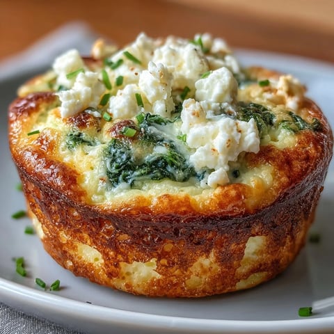 Keto spinach and feta egg muffins with fluffy eggs, fresh spinach, and creamy feta cheese baked to golden perfection.  