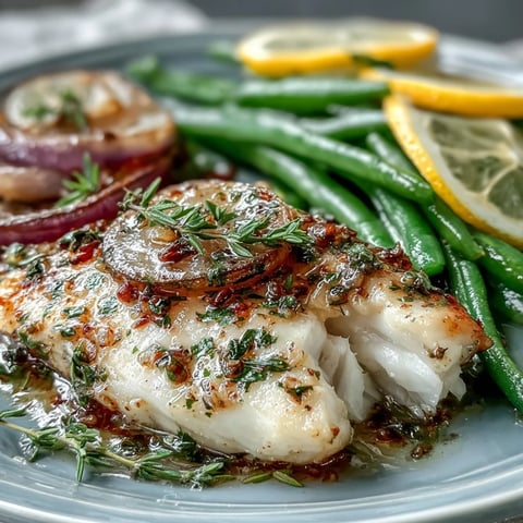 Fresh lemon garlic tilapia packets with green beans, a healthy low-calorie dinner option.  