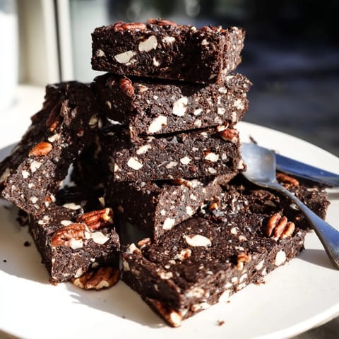 Delicious Zero-Waste Brownies made with almond pulp, boasting rich chocolate flavor and texture.  