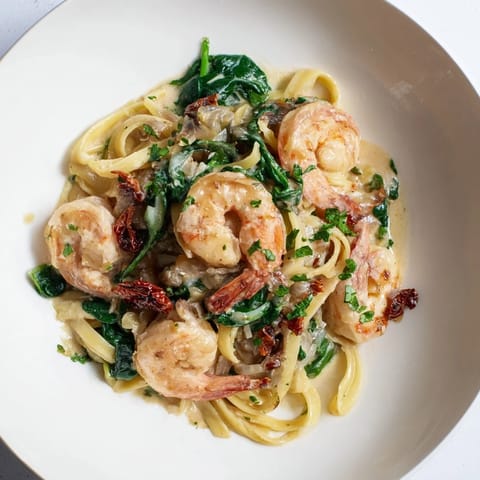 Tuscan Garlic Shrimp Pasta