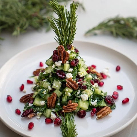 Close-up of the delicious Cranberry & Feta Cheese Tree Dip Salad, perfect for holiday entertaining with delicious crackers.