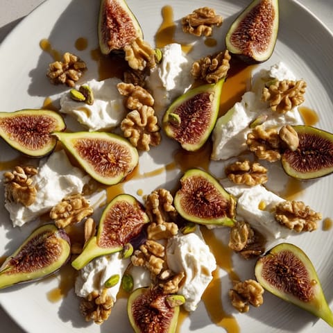 Vibrant Fig and Walnut Star Board with sweet figs, creamy vegan cheese, and crisp crackers, perfect for sharing.