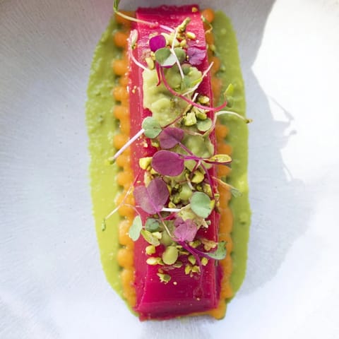 Modernist Stripe Vegetable Purée