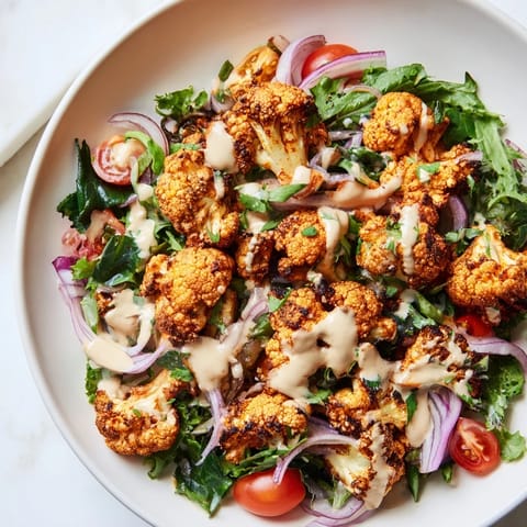 Crispy Cauliflower Tahini Salad