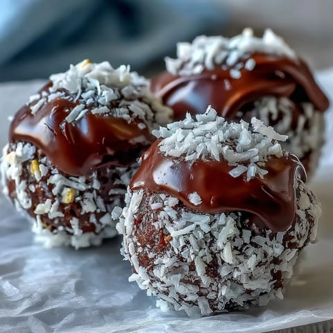 Velvety homemade chocolate truffles dusted with powdered sugar, plated elegantly for a decadent dessert platter.