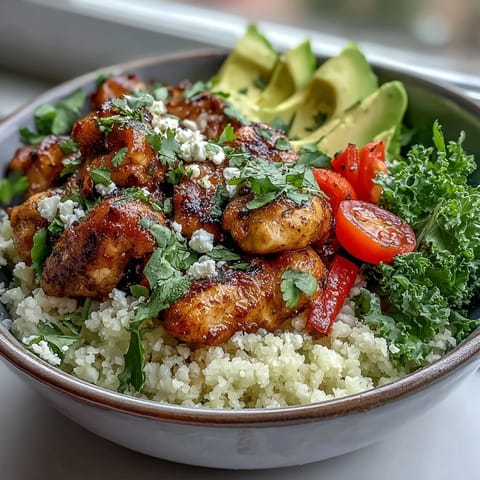 Enjoy a low-carb Cauliflower Rice Bowl with sautéed broccoli, cherry tomatoes, and feta cheese.
