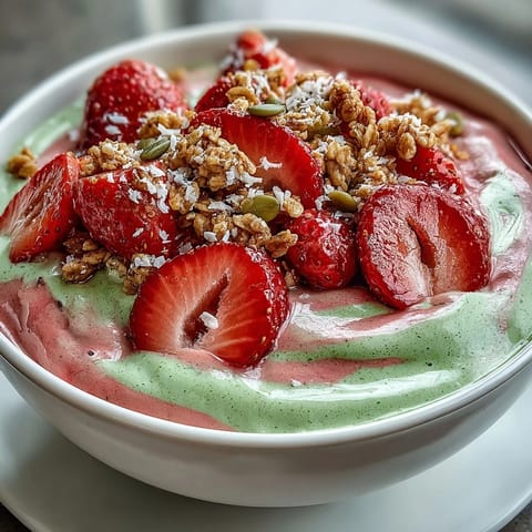 Strawberry Matcha Latte Bowl