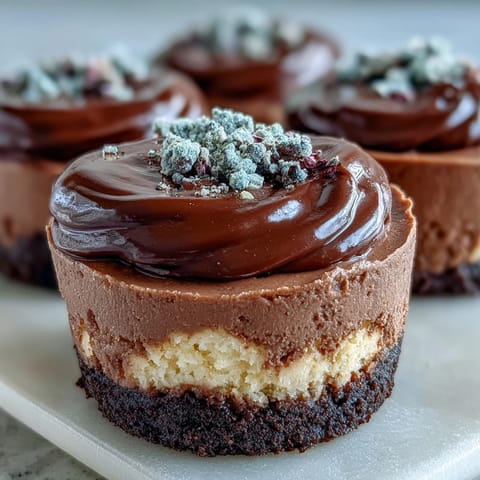 Rich, creamy Dubai Chocolate Cheesecake Cups with a cardamom-spiced biscuit crust.
