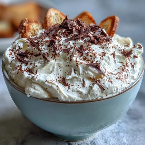 A vibrant Whipped Cottage Cheese Tiramisu Bowl layered with coffee-soaked ladyfingers and cocoa.