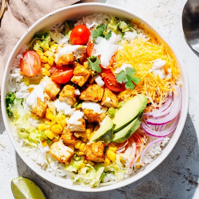 Delicious homemade Cheesy Cajun Fish Taco Bowls ready to eat, easy weeknight dinner.