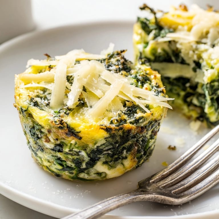 Easy, gluten-free Garlic Butter Spinach Egg Cups: a delicious cheesy, veggie-packed breakfast.