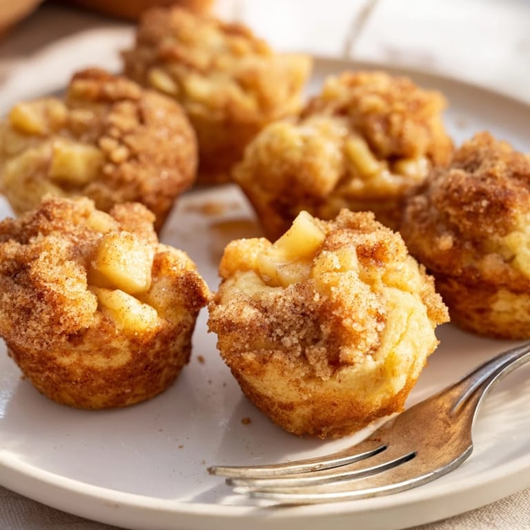 Deliciously soft muffin bites featuring gooey caramel and spiced apple flavors.  