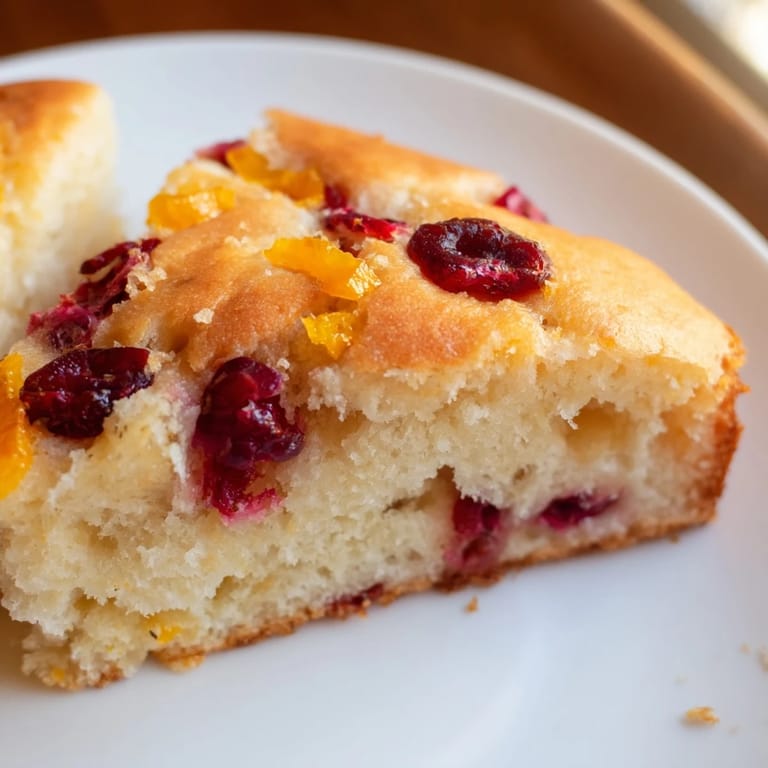 Fresh, fragrant Cranberry Orange No-Knead Focaccia, perfect for brunch, with juicy cranberries and rich olive oil.