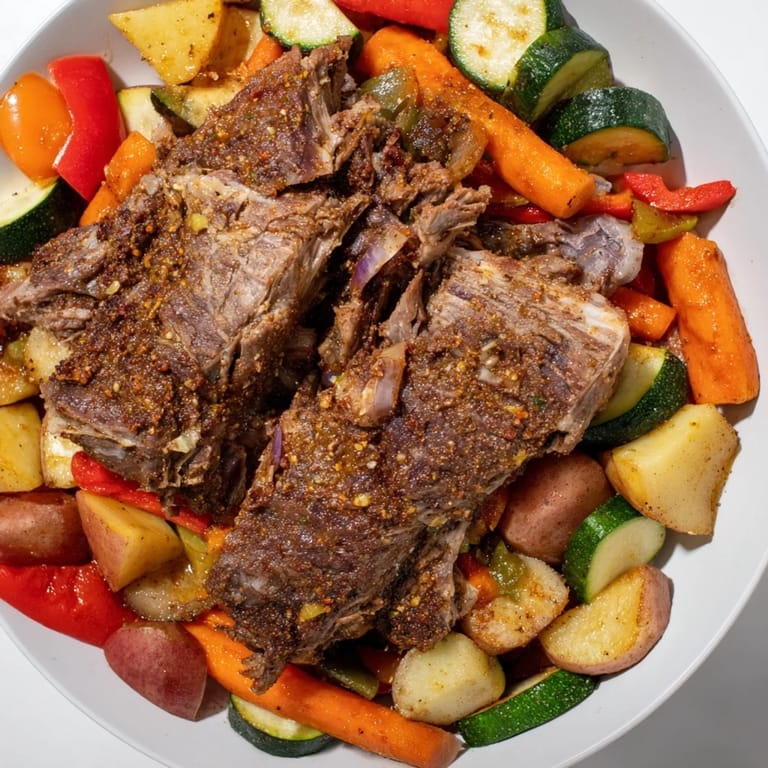 Juicy lamb and colorful vegetables create the delicious Jordanian Zarb, a Middle Eastern feast.