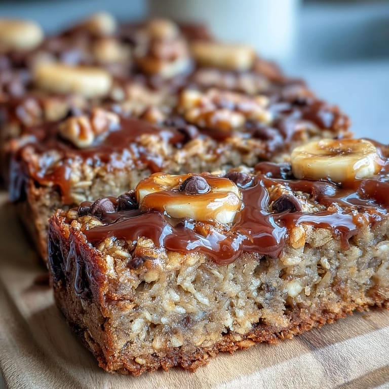 Freshly baked Baked Oatmeal Bars stacked high, perfect for a grab-and-go breakfast or healthy afternoon snack.