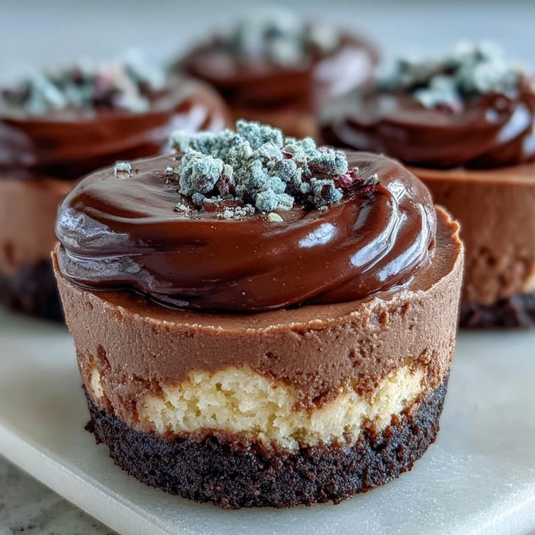 Rich, creamy Dubai Chocolate Cheesecake Cups with a cardamom-spiced biscuit crust.