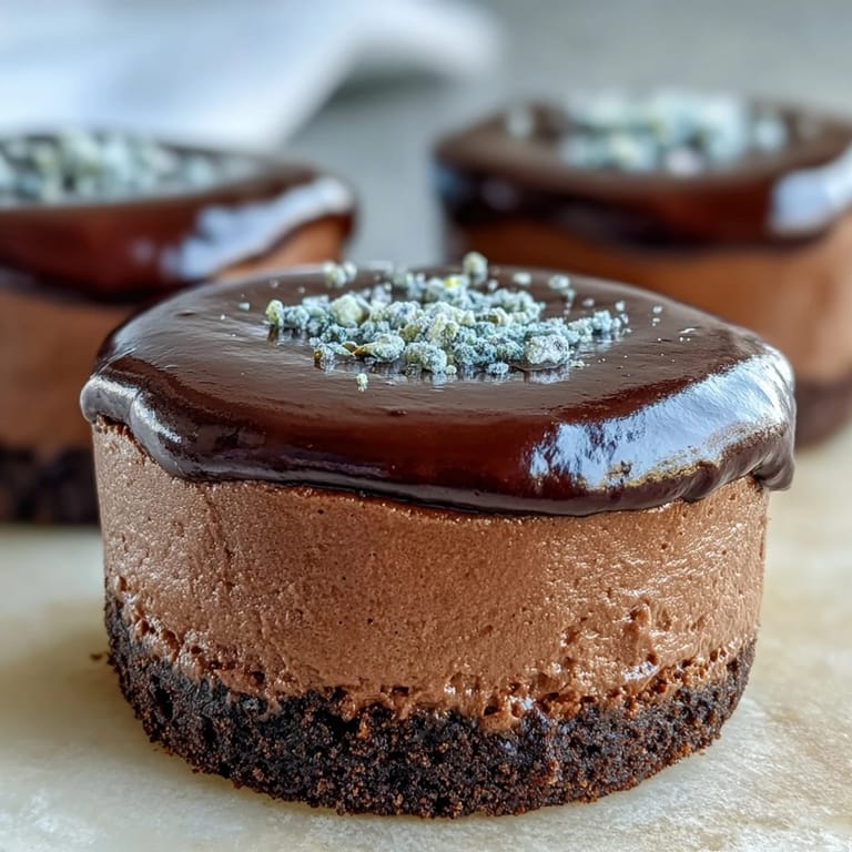 Individual Dubai Chocolate Cheesecake Cups showcasing smooth chocolate and rose water flavor.