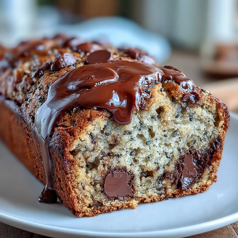 Nutty black sesame chocolate chip banana bread, a cozy, flavorful dessert.