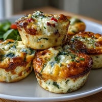 Fluffy cottage cheese egg bites packed with colorful veggies and melty cheese, perfect for a protein-rich breakfast or snack.