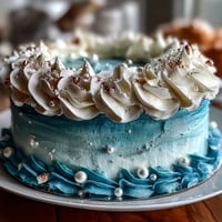 Pisces Cake Sheet Cake with ocean wave piping in blue ombré buttercream and white sea foam accents.