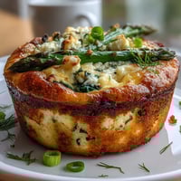 Fluffy Spring Frittata Muffins loaded with asparagus, peas, and spinach—perfect healthy breakfast or brunch.  