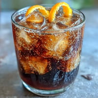 Cold brew coffee tonic with orange zest, a bubbly, invigorating drink for brunch.