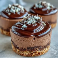 Decadent Dubai Chocolate Cheesecake Cups topped with pistachios and rose petals.