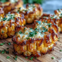 Golden Parmesan Corn Rib Bites with melty cheese, perfect appetizer.